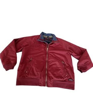 Lands' End Men's Jacket SqualSherpa Full Zip Collared Burgundy SZ Large Outdoor